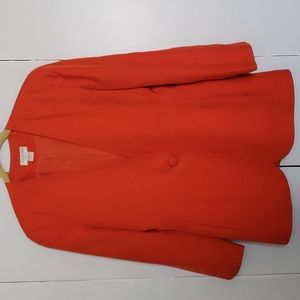 Ann Taylor, size 6 long suit jacket in orange in silk